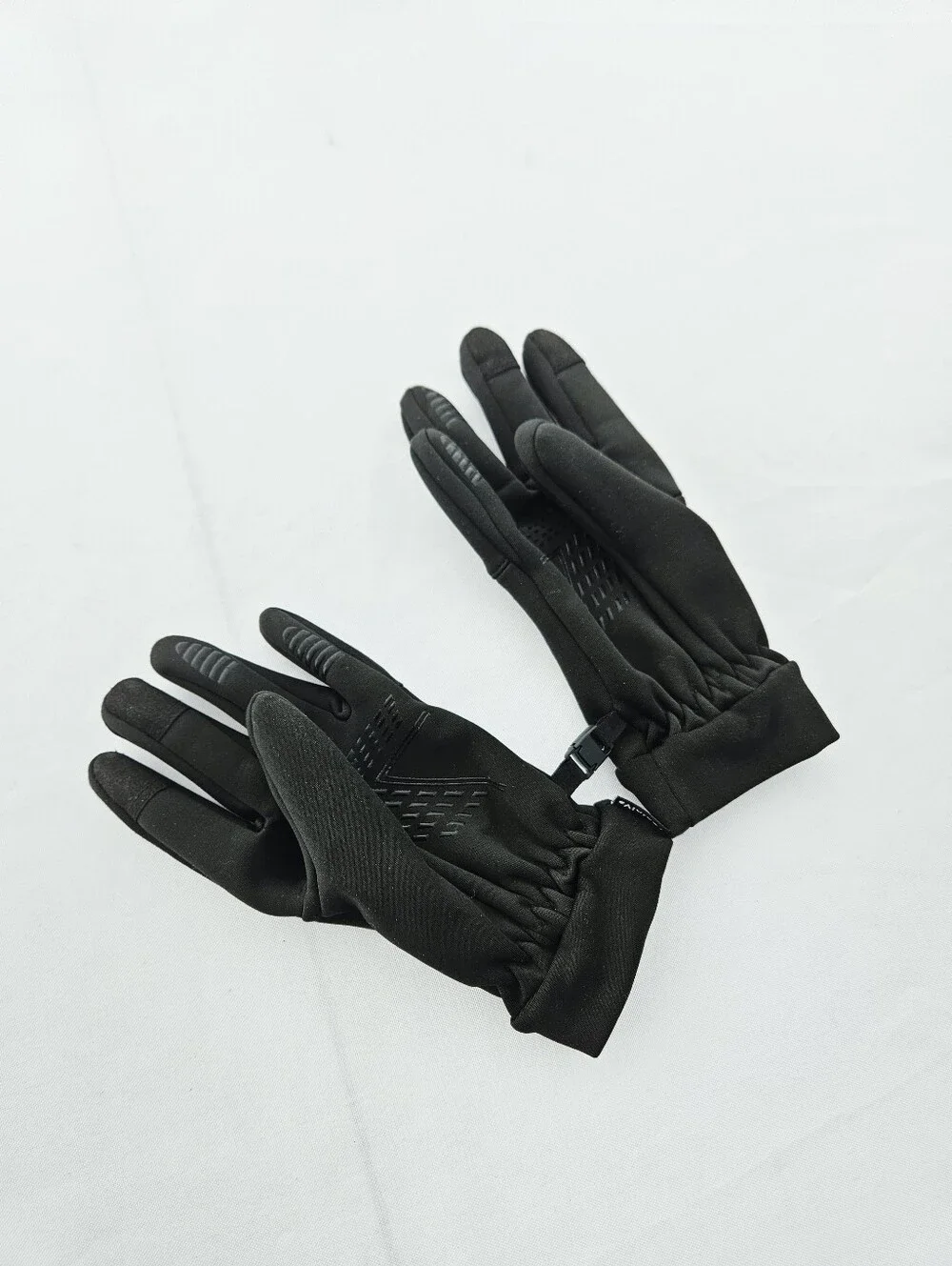 Black Winter Touchscreen Gloves with Lightning Accent